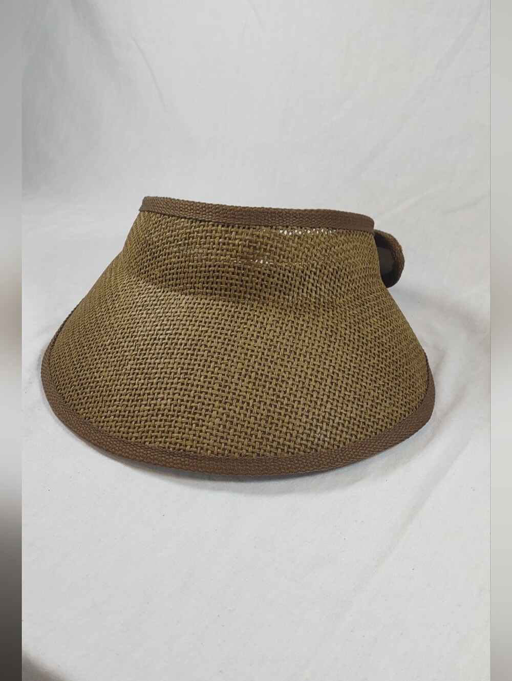 Women’s Brown Straw Visor Hat - Lightweight Sun Protection